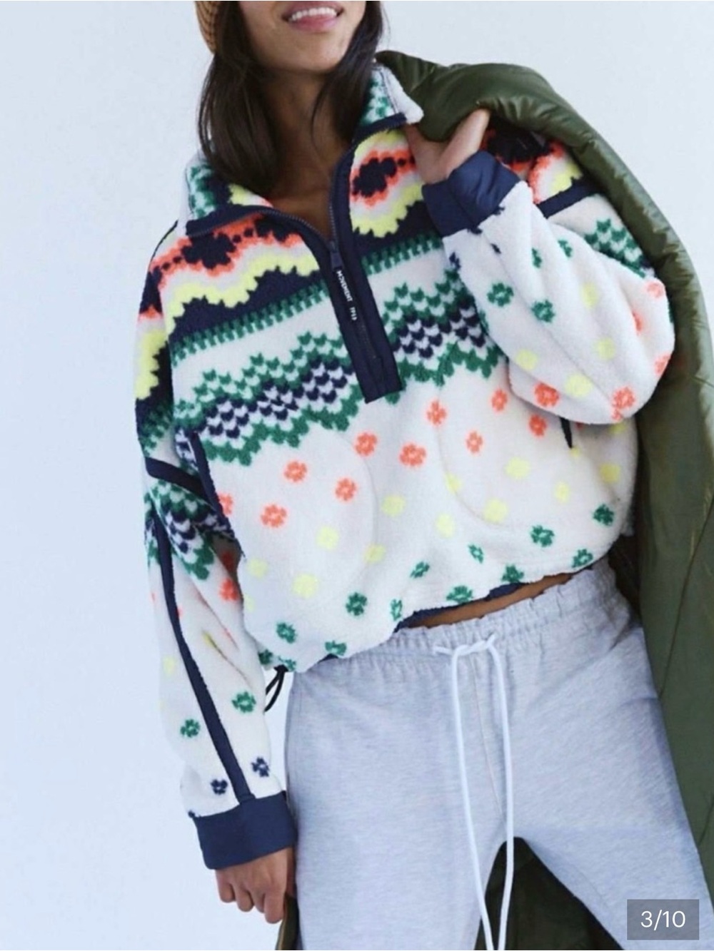 NWT Free People FP Movement Mountain ⛰️ High Printed Half-Zip